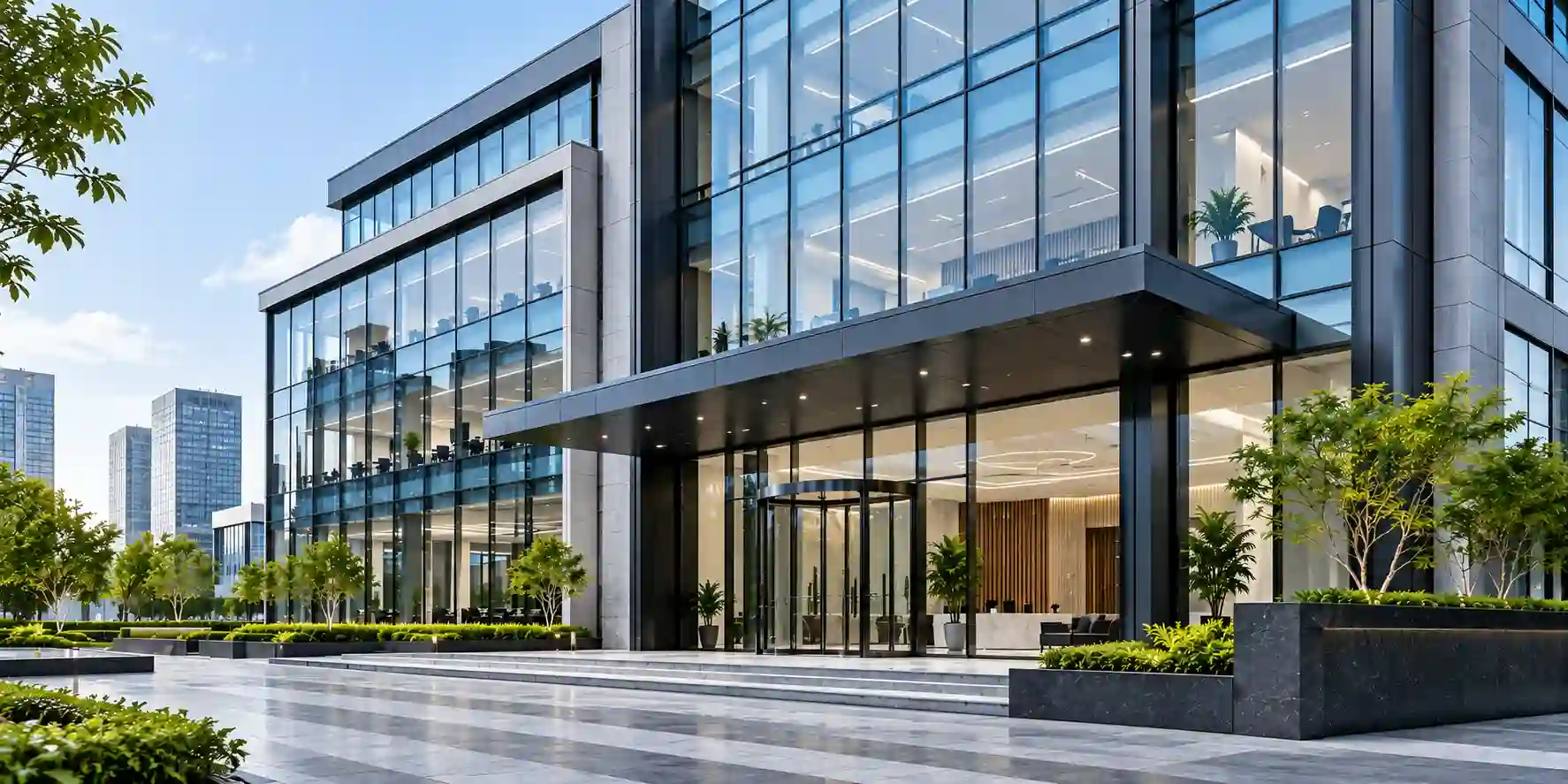 Modern corporate office building