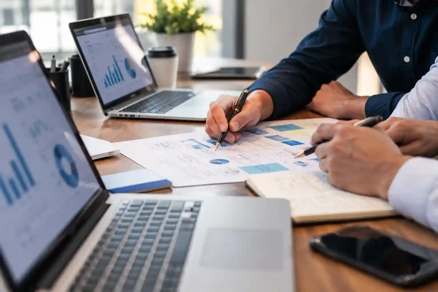 Business planning documents on a desk
